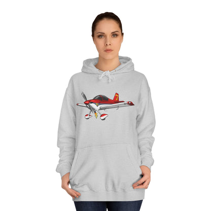 RV7 Aviation Hoodie — Small Red Aerobatic Aircraft Graphic