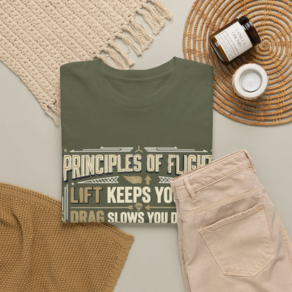 Pilot Instructor T‑Shirt — “Principles of Flight” Aviation Gift