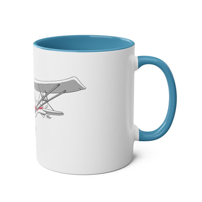 Cartoon Ikarus C42 Microlight Red Decals 11oz Coffee Mug