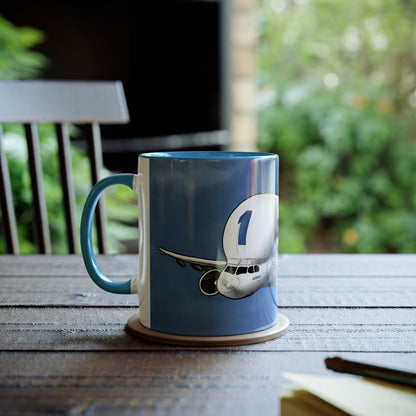 Beluga Airbus Cartoon Two-Tone Coffee Mugs, 11oz - Funky Aviation