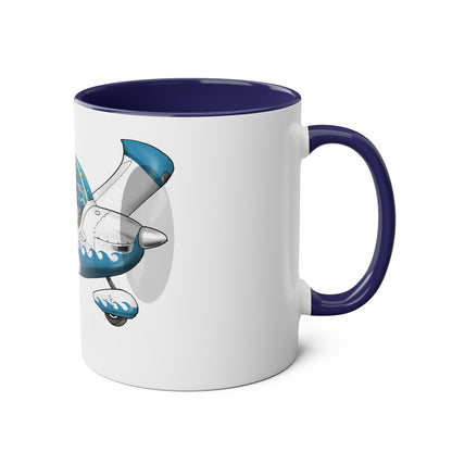 EV97 Eurostar Aqua Club Two-Tone Coffee Mugs, 11oz - Funky Aviation