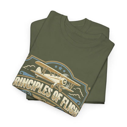 Aviator Principles T‑Shirt — "Principles of Flight: Pitch for Airspeed, Power for Altitude, Pray for the Weather"