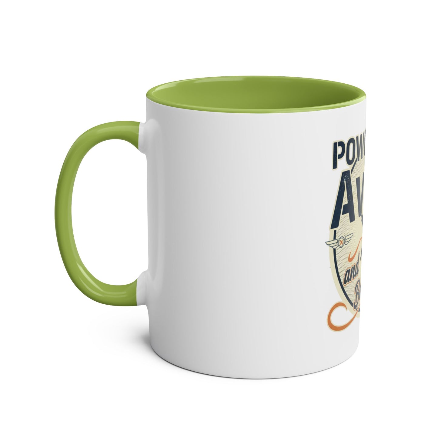 Aviator Coffee Mug — "Powered by AvGas and Bad Decisions" 11oz Two-Tone