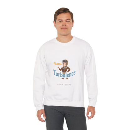 Aviation Crewneck Sweatshirt – "Fluent Turbulence" Vintage Pilot Graphic
