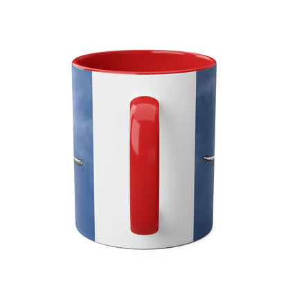 Beluga Airbus Cartoon Two-Tone Coffee Mugs, 11oz - Funky Aviation
