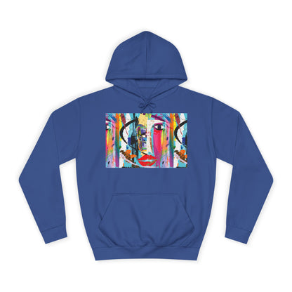 Abstract Colorful Face Hoodie — Vibrant Pop Art Graphic Pullover