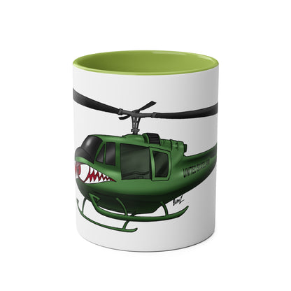 Huey Chopper Two-Tone Coffee Mugs, 11oz - Funky Aviation