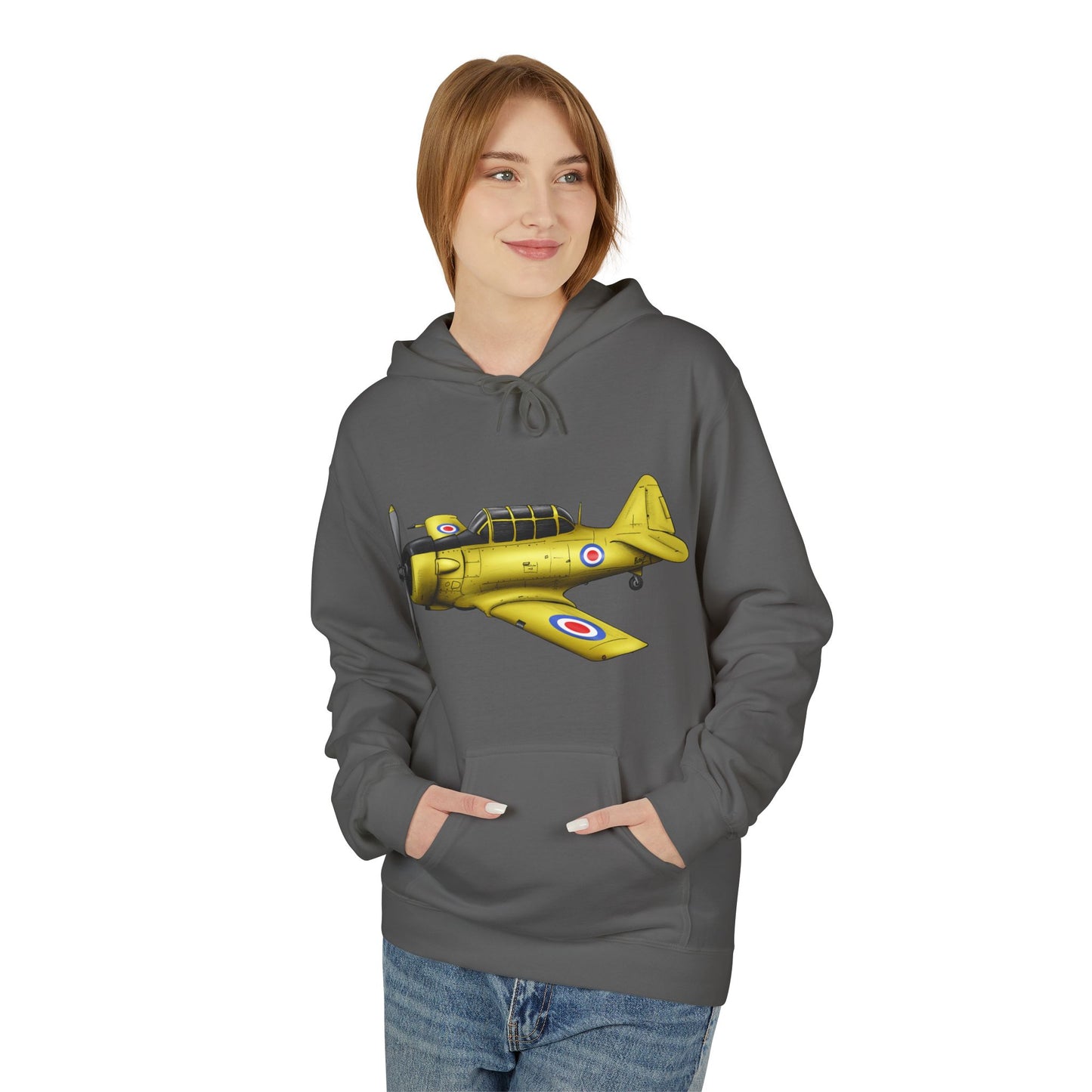 Hoodie - Harvard Aircraft Military Trainer Hand Drawn Design