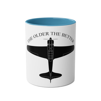 The Older the Better Two-Tone Coffee Mugs, 11oz - Funky Aviation