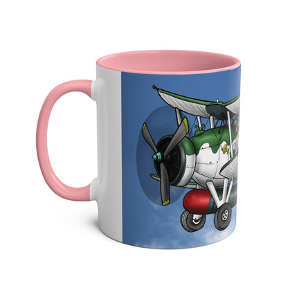 Navy Swordfish Design Two-Tone Coffee Mugs, 11oz - Funky Aviation