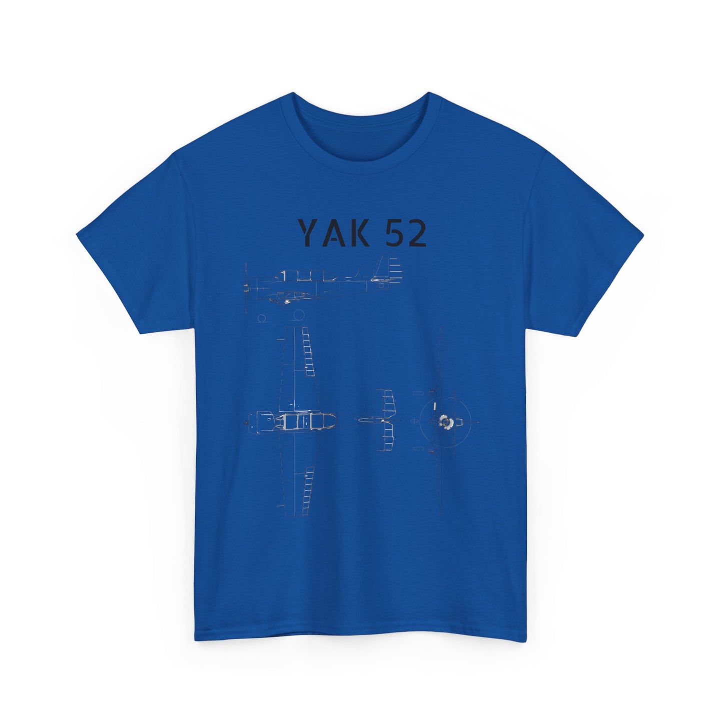 Yak-52 Blueprint T-Shirt — Vintage Aircraft Schematic Tee for Aviation Enthusiasts