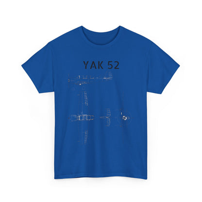 Yak-52 Blueprint T-Shirt — Vintage Aircraft Schematic Tee for Aviation Enthusiasts
