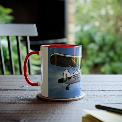 Super Cub STOL Design Two-Tone Coffee Mugs, 11oz - Funky Aviation