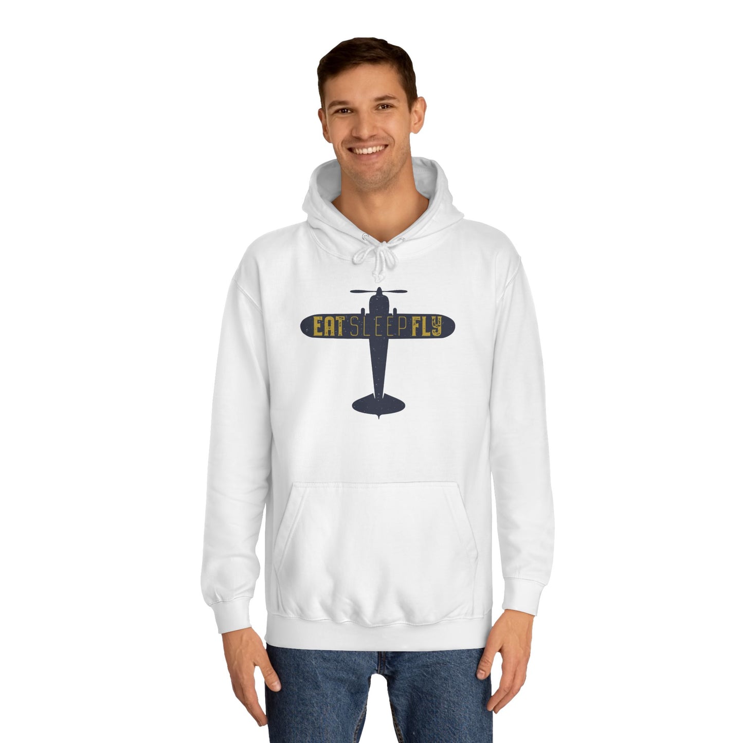 Aviator Hoodie – 'Eat Sleep Fly' Vintage Airplane Hoodie