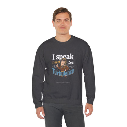 Aviation Crewneck Sweatshirt – "Fluent Turbulence" Vintage Pilot Graphic