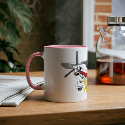 Cessna Bird Fryer Two-Tone Coffee Mugs, 11oz - Funky Aviation