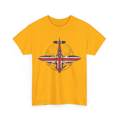 Vintage British Spitfire T-Shirt — Union Jack Warplane Graphic Tee