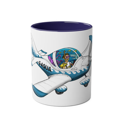 EV97 Eurostar Aqua Club Two-Tone Coffee Mugs, 11oz - Funky Aviation