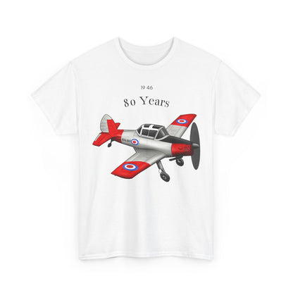 Chipmunk Vintage Airplane Tee — "80 Years" Commemorative Aviation Shirt