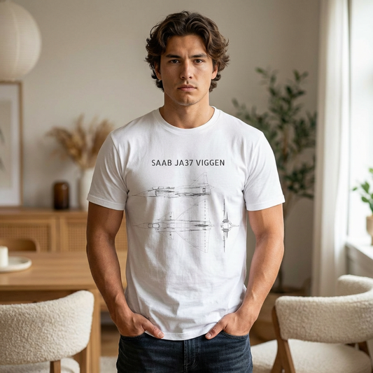 SAAB JA37 Viggen Blueprint T-Shirt