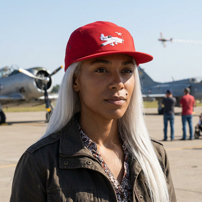 Vintage Mew Gull Aviation 5-Panel Cap — Minimalist Embroidered Pilot Hat