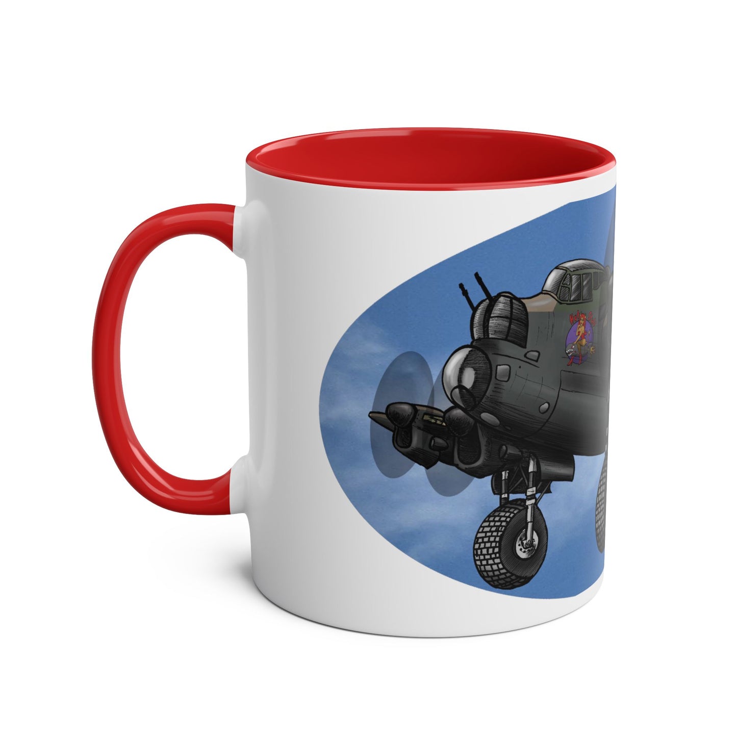 WWII Bomber Two-Tone Coffee Mug — Vintage WWII Aircraft Gift