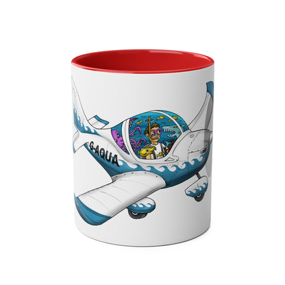 EV97 Eurostar Aqua Club Two-Tone Coffee Mugs, 11oz - Funky Aviation