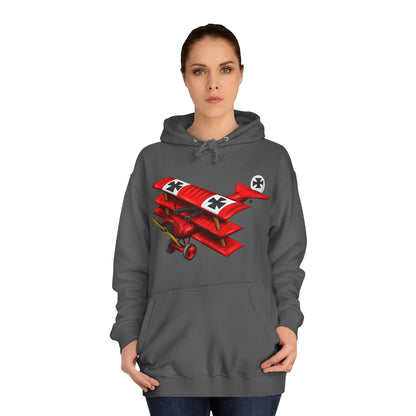 Red Baron Aircraft Design Unisex College Hoodie - Funky Aviation