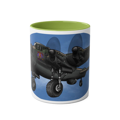 WWII Bomber Two-Tone Coffee Mug — Vintage WWII Aircraft Gift