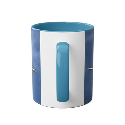 Beluga Airbus Cartoon Two-Tone Coffee Mugs, 11oz - Funky Aviation