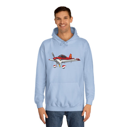 RV7 Aviation Hoodie — Small Red Aerobatic Aircraft Graphic