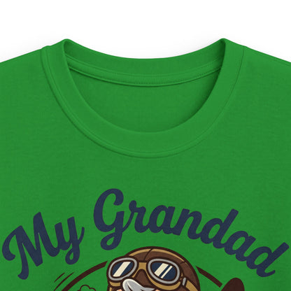 Kids Tee — "My Grandad Is a Pilot" Vintage Aviator T‑Shirt for Grandchildren