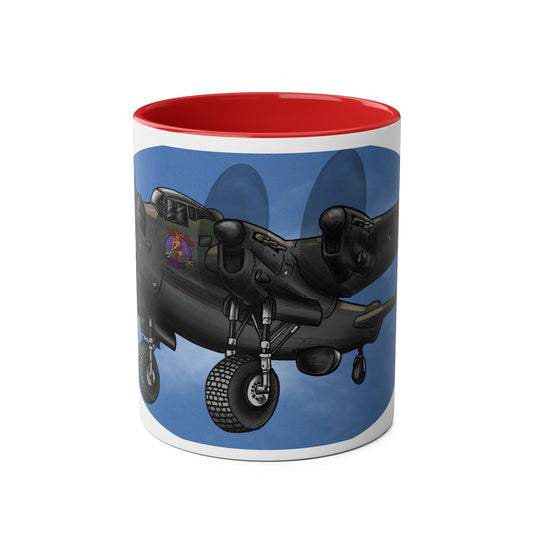 WWII Bomber Two-Tone Coffee Mug — Vintage WWII Aircraft Gift