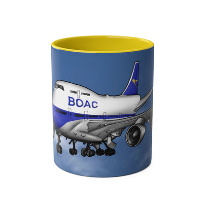 BOAC Boeing 747 Two-Tone Coffee Mugs, 11oz - Funky Aviation