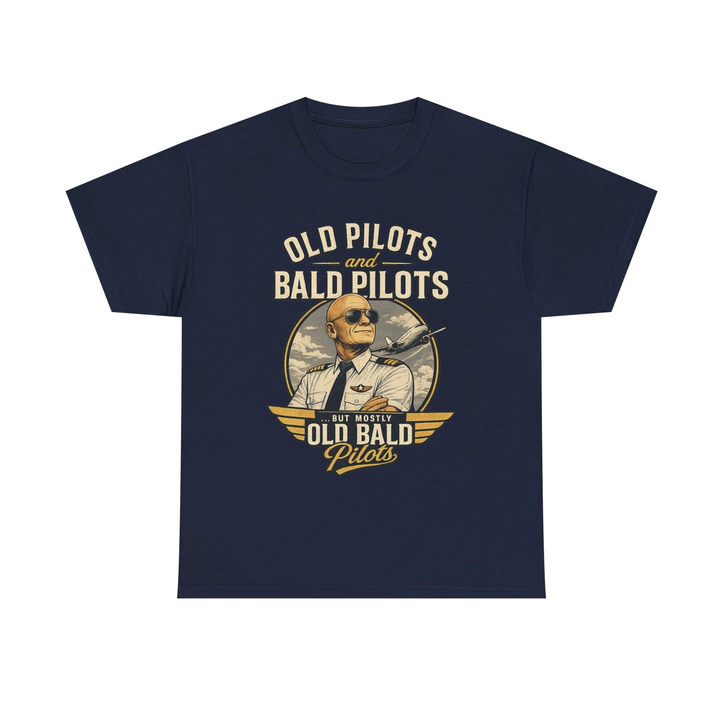 Pilot T‑Shirt — "Old Pilots, Bald Pilots" Vintage Aviation Tee