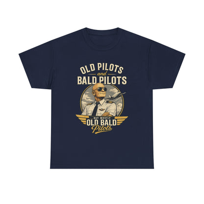 Pilot T‑Shirt — "Old Pilots, Bald Pilots" Vintage Aviation Tee