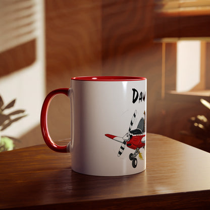 Bulldog Aerobatic Trainer Two-Tone Coffee Mugs, 11oz - Funky Aviation