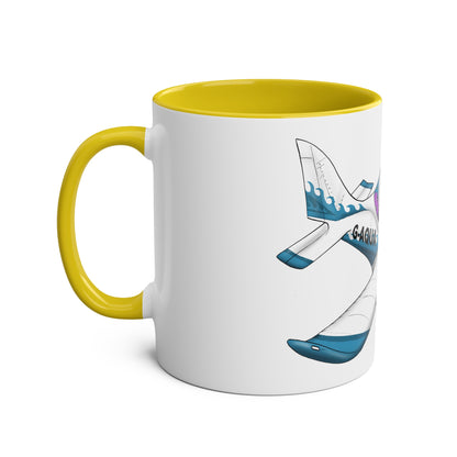 EV97 Eurostar Aqua Club Two-Tone Coffee Mugs, 11oz - Funky Aviation