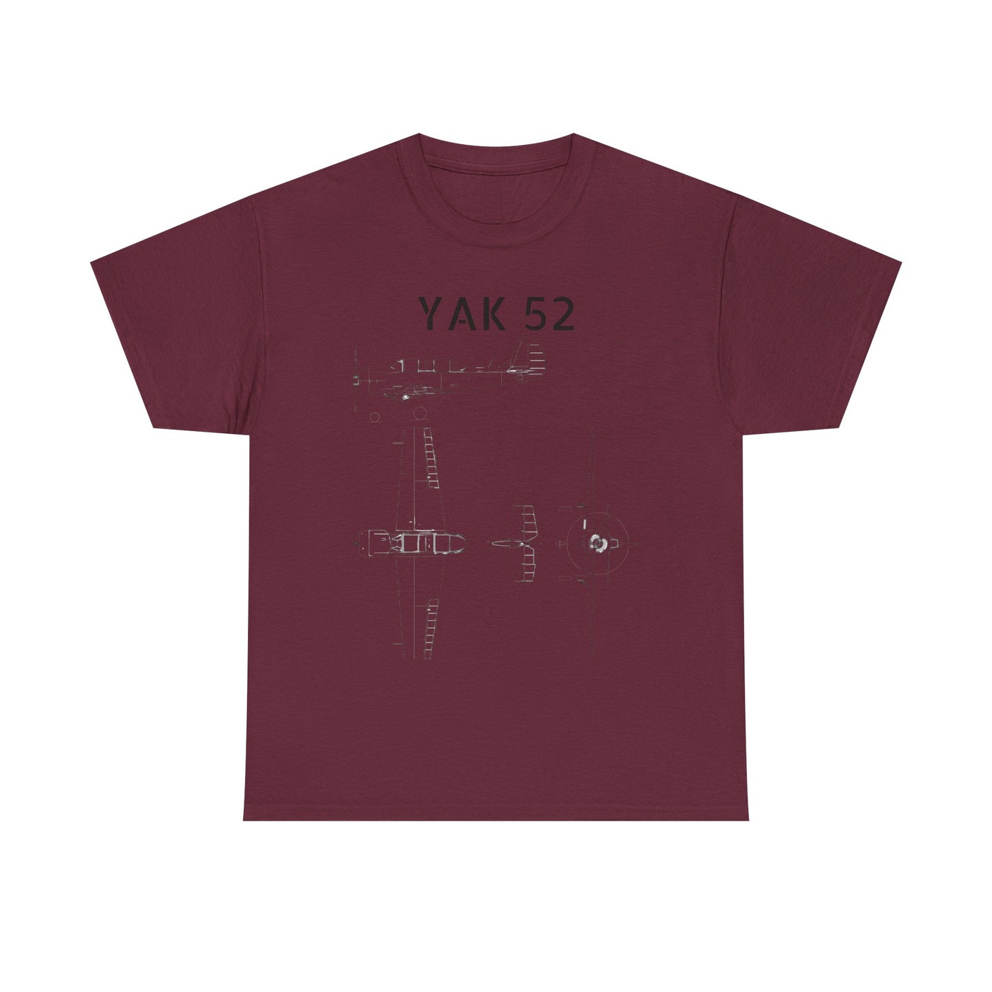 Yak-52 Blueprint T-Shirt — Vintage Aircraft Schematic Tee for Aviation Enthusiasts