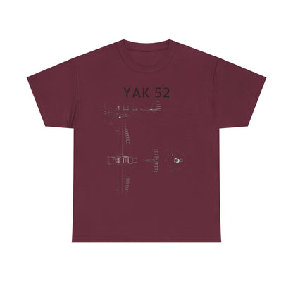 Yak-52 Blueprint T-Shirt — Vintage Aircraft Schematic Tee for Aviation Enthusiasts