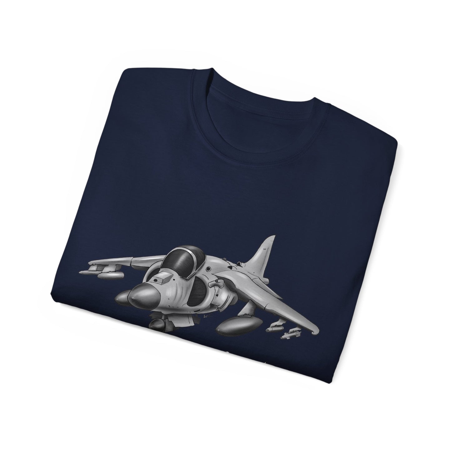 Harrier Hand drawn Cartoon for Flight Enthusiast T-Shirt, Airplane Graphic Tee, Unique Gift for Pilots, Aviation Fan Apparel