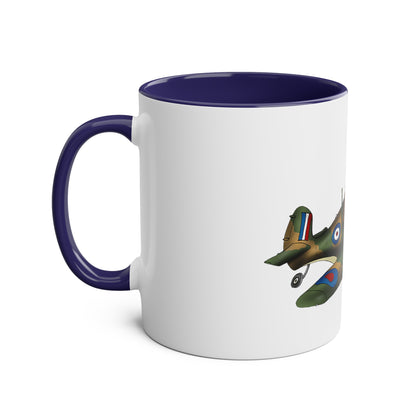 Tally Ho Spitfire Two-Tone Coffee Mugs, 11oz - Funky Aviation