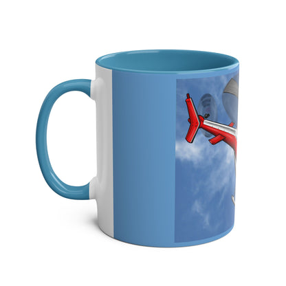Bell Jet Ranger Helicopter Two-Tone Coffee Mugs, 11oz - Funky Aviation