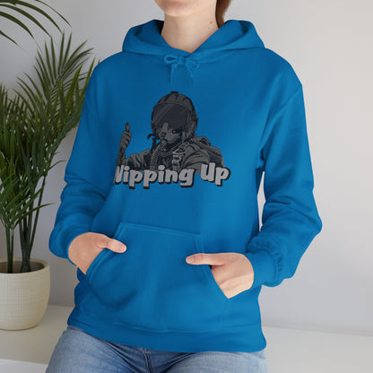 Nipping Up Fighter Pilot design Unisex Heavy Blend™ Hooded Sweatshirt - Funky Aviation