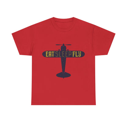 Eat Sleep Fly T-Shirt — Vintage Airplane Pilot Tee