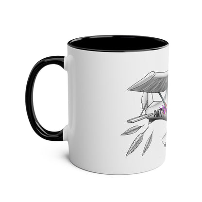 Coffee Mug - Microlight Ikarus C42 Feathers Cartoon Design