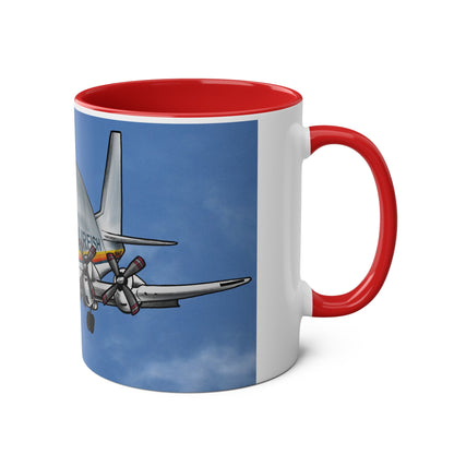 Guppy Aircraft Retro Two-Tone Coffee Mugs, 11oz - Funky Aviation
