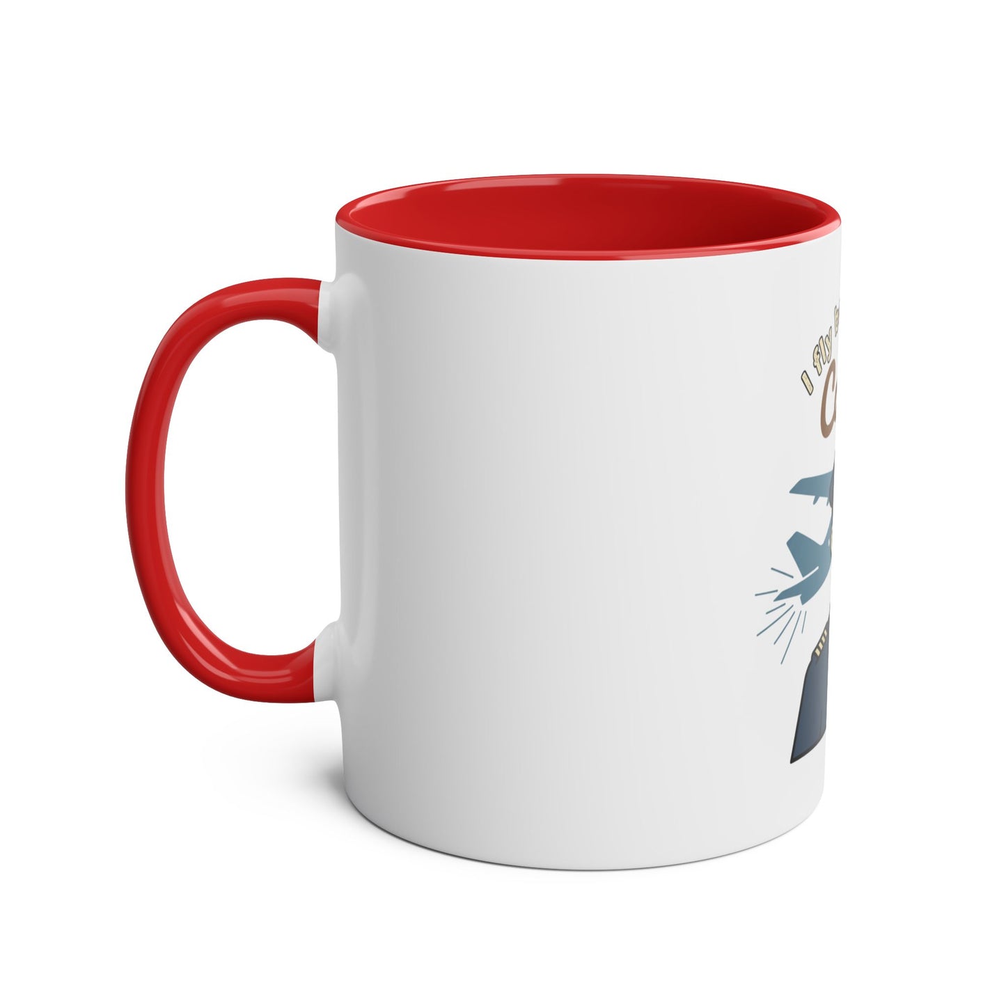 Aviator Coffee Mug — "I Fly Better After Coffee" (11oz Two-Tone)