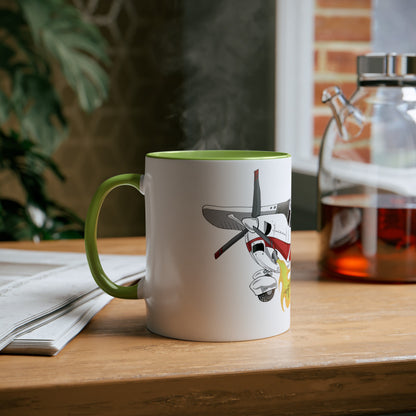 Cessna Bird Fryer Two-Tone Coffee Mugs, 11oz - Funky Aviation