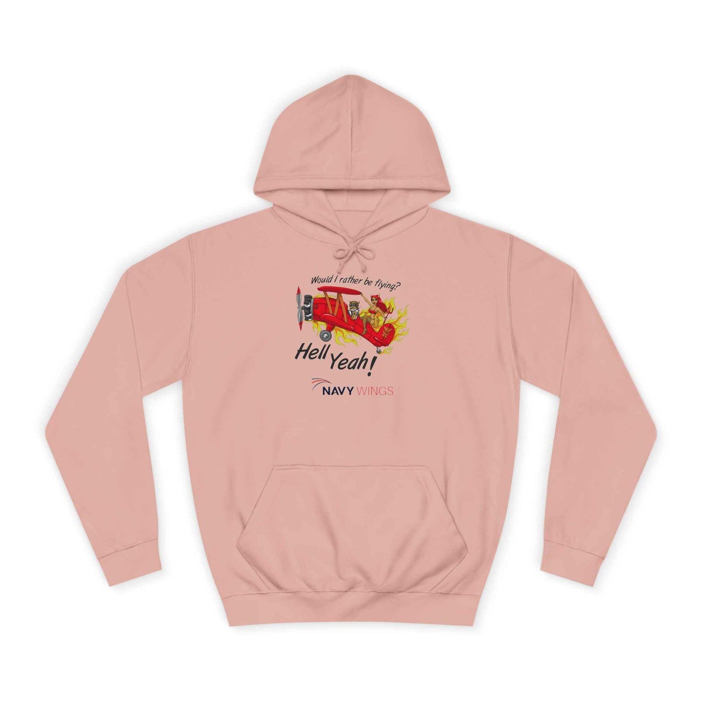 Vintage Red Airplane Hoodie — "Hell Yeah!" Graphic College Pullover